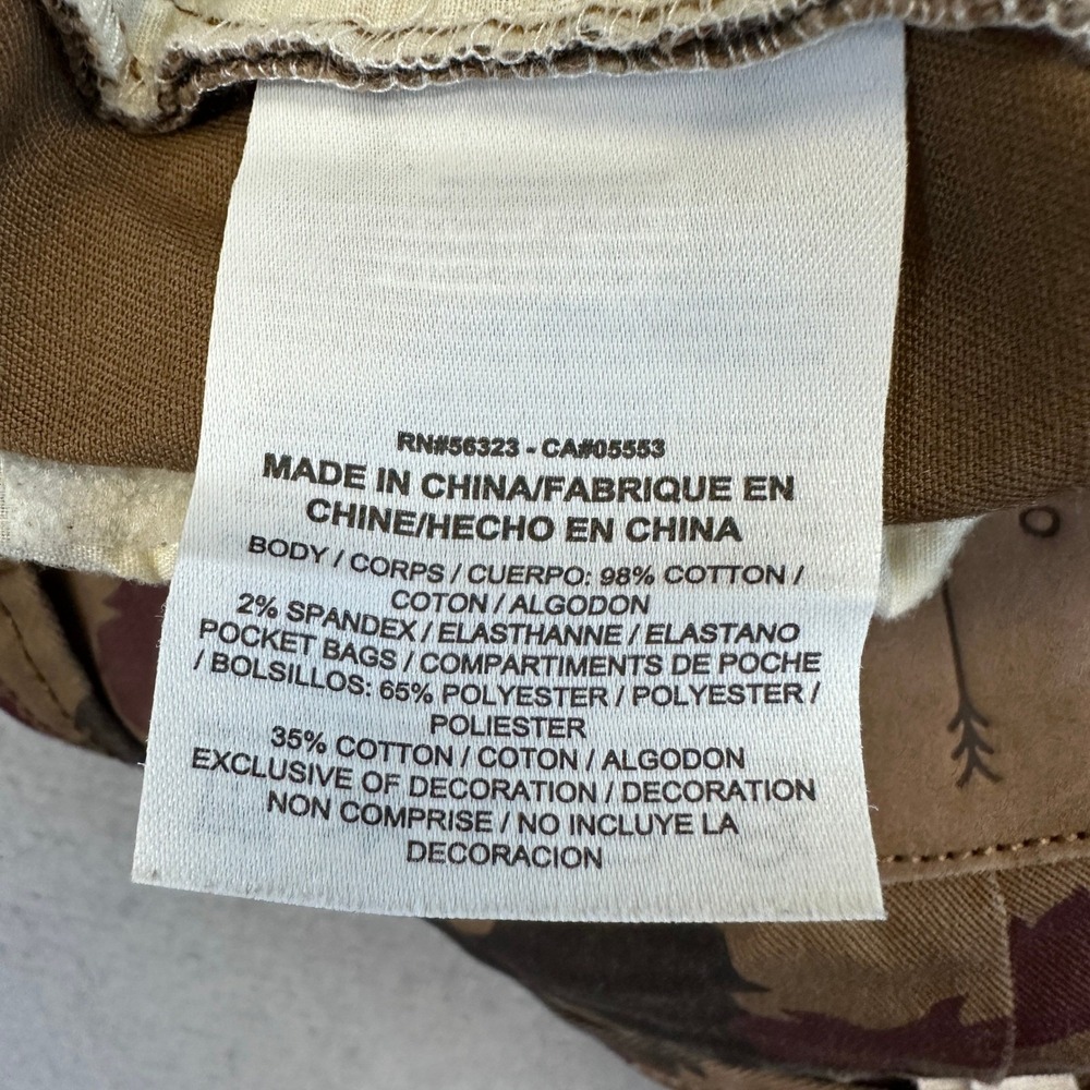 Nike x Poler Outdoor Co Chino Pants Men 32 Brown Camo Stretch Hiking Streetwear - Picture 12 of 13